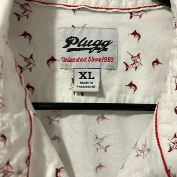 Men’s Plugg Button Down Shirt Size XL Swordfish - Picture 2 of 6